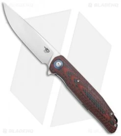 Bestech Knives Ascot Liner Lock Carbon Fiber/Red G-10 (4.00" Satin)