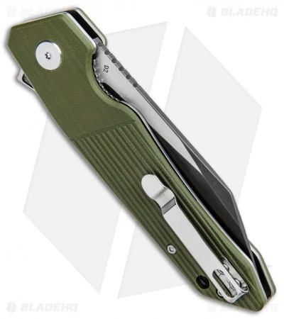 Bestech Knives Barracuda Liner Lock Knife Green G-10 (3.5" Black SW) BG15B-2 - Image 3