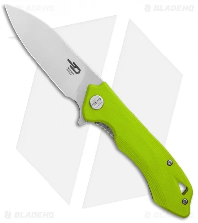 Bestech Knives Beluga Liner Lock Knife Neon Green G-10 (3" Satin) BG11F-2