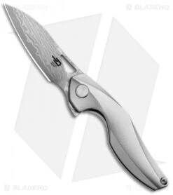 Bestech Knives Isham Reticulan Frame Lock Knife Gray Ti (2" Damascus) BT1810G