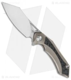 Bestech Knives Kasta Frame Lock Knife Bronze Ti/Blue CF (3.5" Stonewash M390)