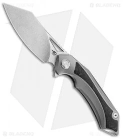 Bestech Knives Kasta Frame Lock Knife Gray Ti (3.5" Stonewash M390)