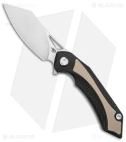 Bestech Knives Kasta Liner Lock Knife Black/Tan G-10 (3.5" Satin/SW) BG45B