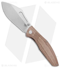 Bestech Knives Lockness Frame Lock Knife Natural Micarta (3.9" SW M390)