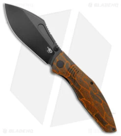 Bestech Knives Lockness Frame Lock Knife Orange G-10 (3.9" Black M390)