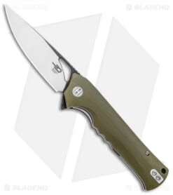 Bestech Knives Muskie Liner Lock Knife Green G-10 (4" Black/Satin)
