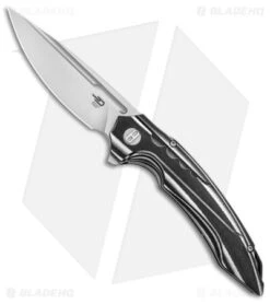 Bestech Knives Ornetta Linerlock Knife Black/White G-10 (3.6" Satin/SW) BL02C