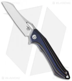 Bestech Knives Platypus Liner Lock Blue/Black/Green G-10 (3.4" Satin D2) BG28D