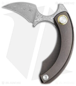 Bestech Knives STRELIT Frame Lock Knife Bronze Titanium SW (2.2" Damascus)