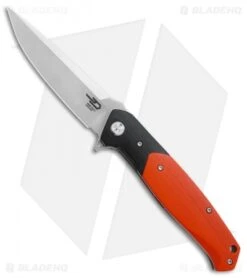 Bestech Knives Swordfish Liner Lock Knife Orange/Black G-10 (3.8" Satin)