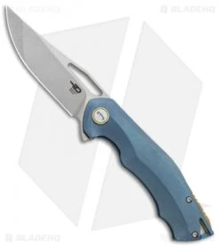 Bestech Knives Tercel Frame Lock Knife Blue Titanium (3.5" Stonewash)