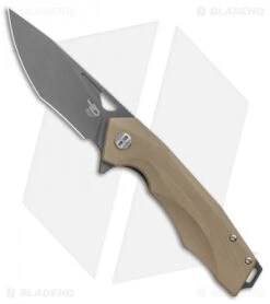 Bestech Knives Toucan Liner Lock Knife Tan G-10 (3.5" Gray) BG14C-2