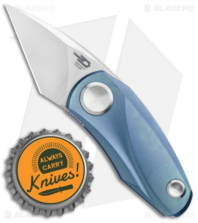 Bestech Knives Tulip Ball Lock Flipper Knife Blue Ti (1.34" SW) BT1912B - Image 4