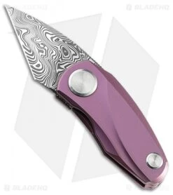 Bestech Knives Tulip Frame Lock Flipper Knife Purple Ti (1.34" Damascus) BT1913H