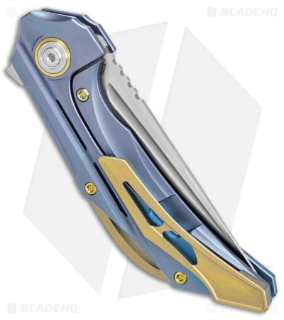 Bestech Knives Vigil Frame Lock Knife Blue Titanium (3.3" Satin) BT2201B - Image 3