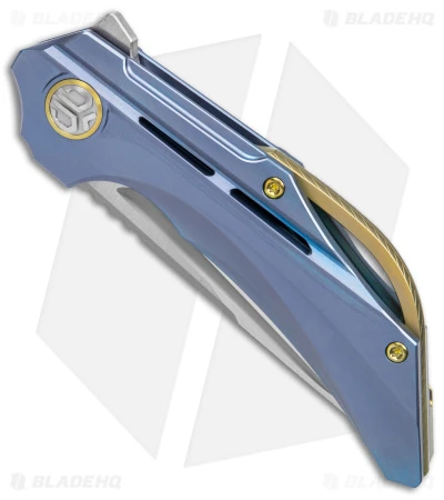 Bestech Knives Vigil Frame Lock Knife Blue Titanium (3.3" Satin) BT2201B - Image 2