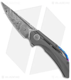 Bestech Knives Vigil Frame Lock Knife Gray Titanium (3.27" Damascus) BT2201F