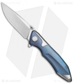 Bestech Starfighter Frame Lock Knife Blue/Satin Titanium (3.3" Stonewash) 1709B