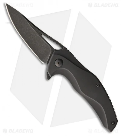 Brous Blades Exo Liner Lock Flipper Knife Black Ti (3.375" Acid Stonewash)