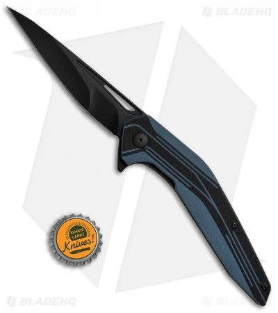 Brous Blades Hardwire Liner Lock Knife Blue/Black G-10 (4.25" Blackout) - Image 4