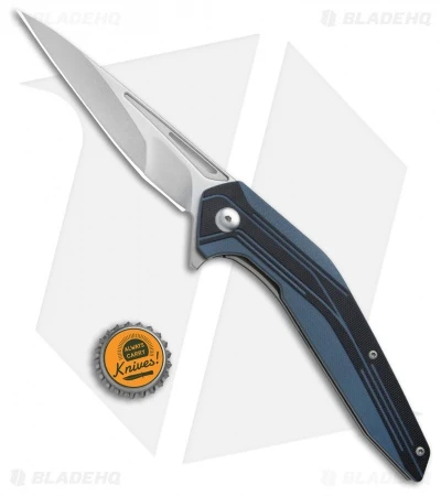 Brous Blades Hardwire Liner Lock Knife Blue/Black G-10 (4.25" Stonewash) - Image 4