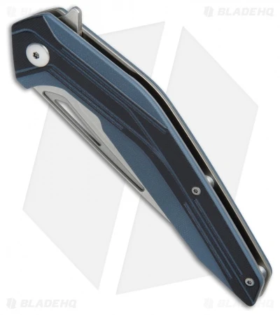 Brous Blades Hardwire Liner Lock Knife Blue/Black G-10 (4.25" Stonewash) - Image 2