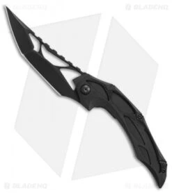 Brous Blades Isham Echelon Flipper Liner Lock Knife Black G-10 (4.1" Blackout)