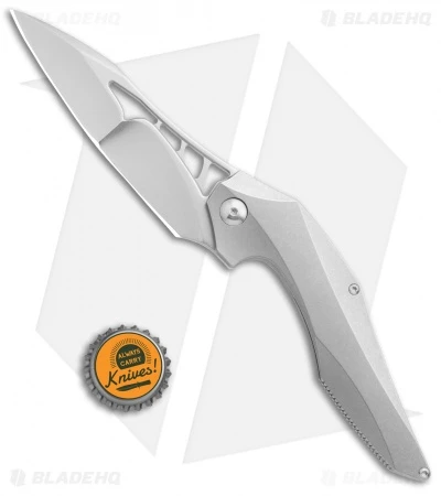 Brous Blades Isham Raven Flipper Frame Lock Knife Titanium (3.8" Stonewash) - Image 4