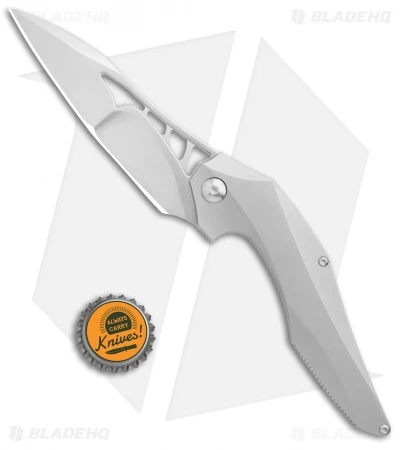 Brous Blades Isham Raven Flipper Frame Lock Knife Titanium (3.8" Satin) - Image 4