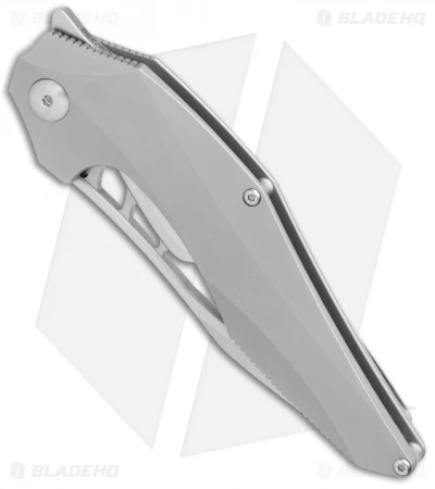 Brous Blades Isham Raven Flipper Frame Lock Knife Titanium (3.8" Satin) - Image 2