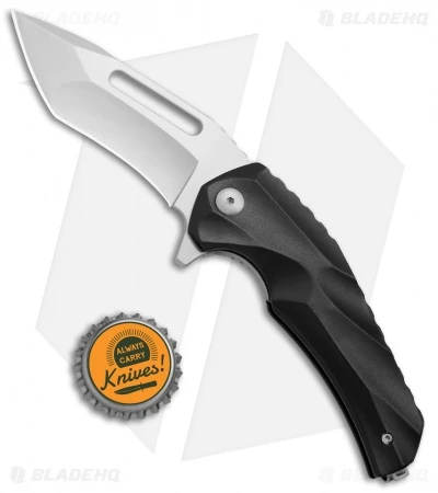 Brous Blades & Mikkel Willumsen Reloader Flipper Knife Black Al (3.6" Satin) - Image 4
