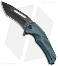 Brous Blades & Mikkel Willumsen Reloader Flipper Knife Blue Al (3.6" Acid SW)