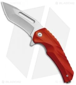 Brous Blades & Mikkel Willumsen Reloader Flipper Knife Red Al (3.6" Stonewash)