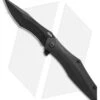 Brous Blades Razorback Frame Lock Flipper Knife Black Titanium (3" Blackout)