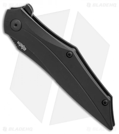 Brous Blades Razorback Frame Lock Flipper Knife Black Titanium (3" Blackout) - Image 2