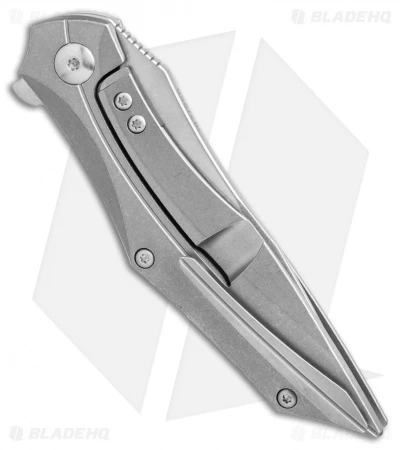 Brous Blades Razorback Frame Lock Flipper Knife Titanium (3" Stonewash) - Image 3