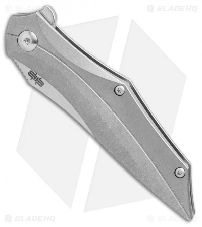 Brous Blades Razorback Frame Lock Flipper Knife Titanium (3" Stonewash) - Image 2