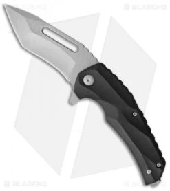 Brous Blades Reloader Liner Lock Knife Black Aluminum (3.6" Stonewash D2)