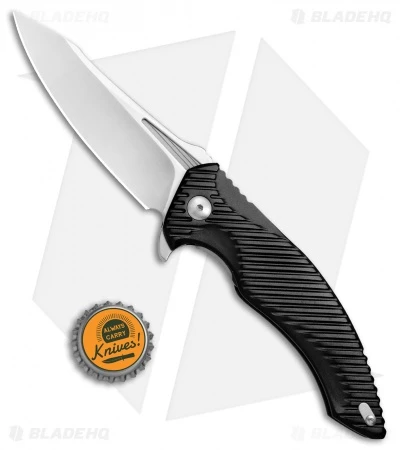 Brous Blades Tanium Design T4 Flipper Knife Black Aluminum (4" Satin) - Image 4