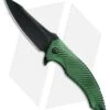 Brous Blades Tanium Design T4 Flipper Knife Green Aluminum (4" Blackout)