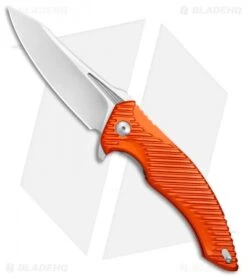 Brous Blades Tanium Design T4 Flipper Knife Orange Aluminum (4" Satin)
