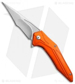 Brous Blades Tyrant Liner Lock Flipper Knife Orange (4" Satin)