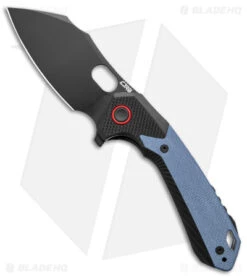 CJRB Caldera Liner Lock Flipper Knife Blue/Black G-10 ( 3.5" Black)