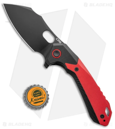CJRB Caldera Liner Lock Flipper Knife Red/Black G-10 ( 3.5" Black) - Image 4