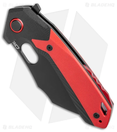 CJRB Caldera Liner Lock Flipper Knife Red/Black G-10 ( 3.5" Black) - Image 2