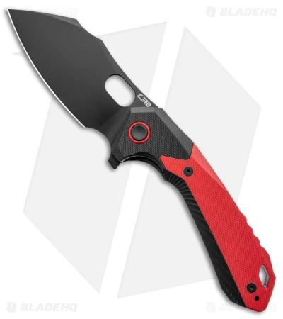 CJRB Caldera Liner Lock Flipper Knife Red/Black G-10 ( 3.5" Black)