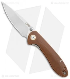 CJRB Small Feldspar Liner Lock Knife Brown G-10 (3" Stonewash)
