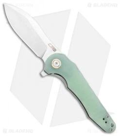 CJRB Mangrove Liner Lock Knife Natural Green G-10 (3.5" Stonewash)