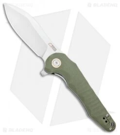 CJRB Mangrove Liner Lock Knife OD Green G-10 (3.5" Stonewash)
