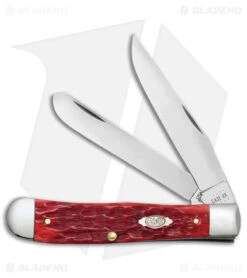 Case Cutlery Trapper Knife Peach Seed Jig Dark Red Bone (3.2")